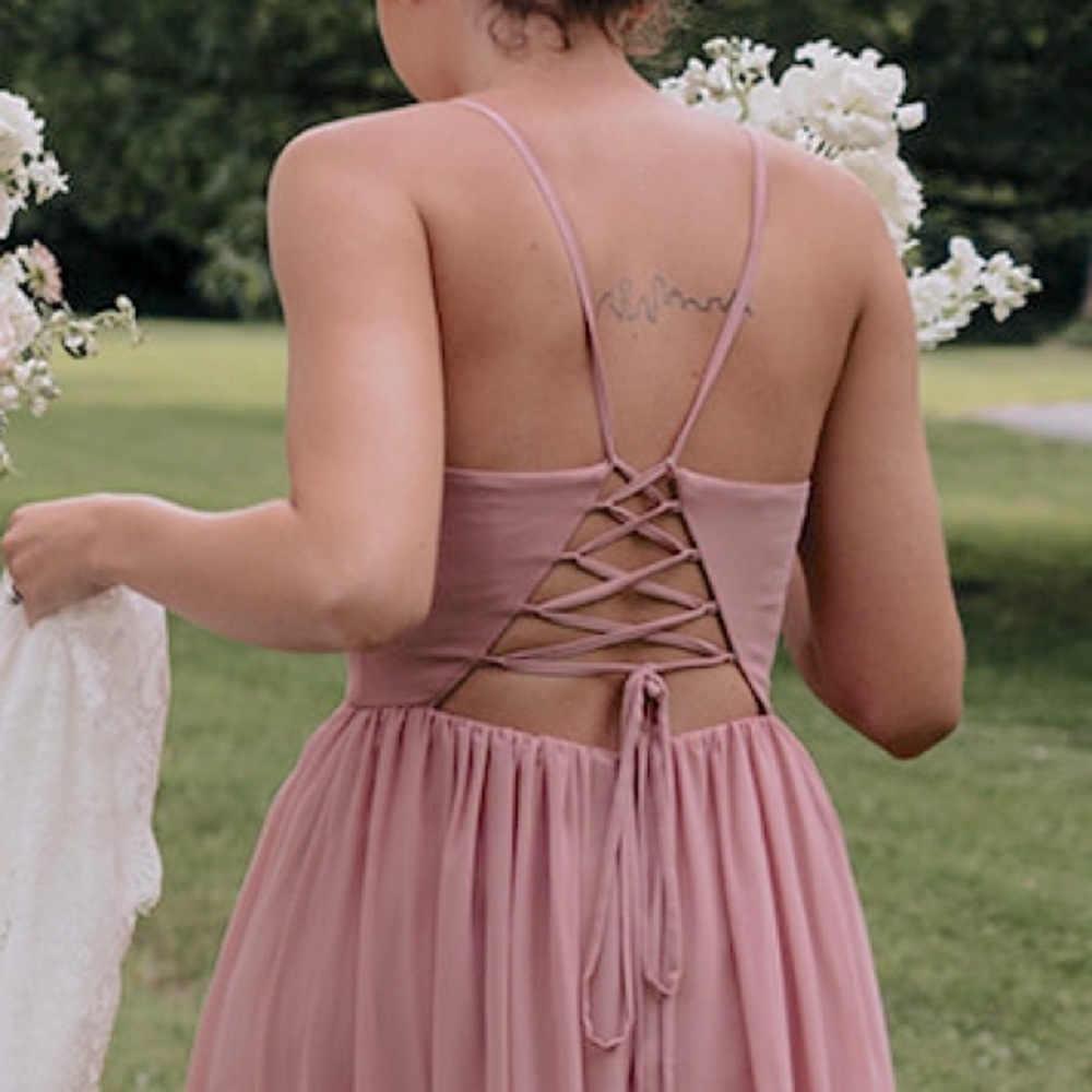 Azazie dusty rose bridesmaid dress